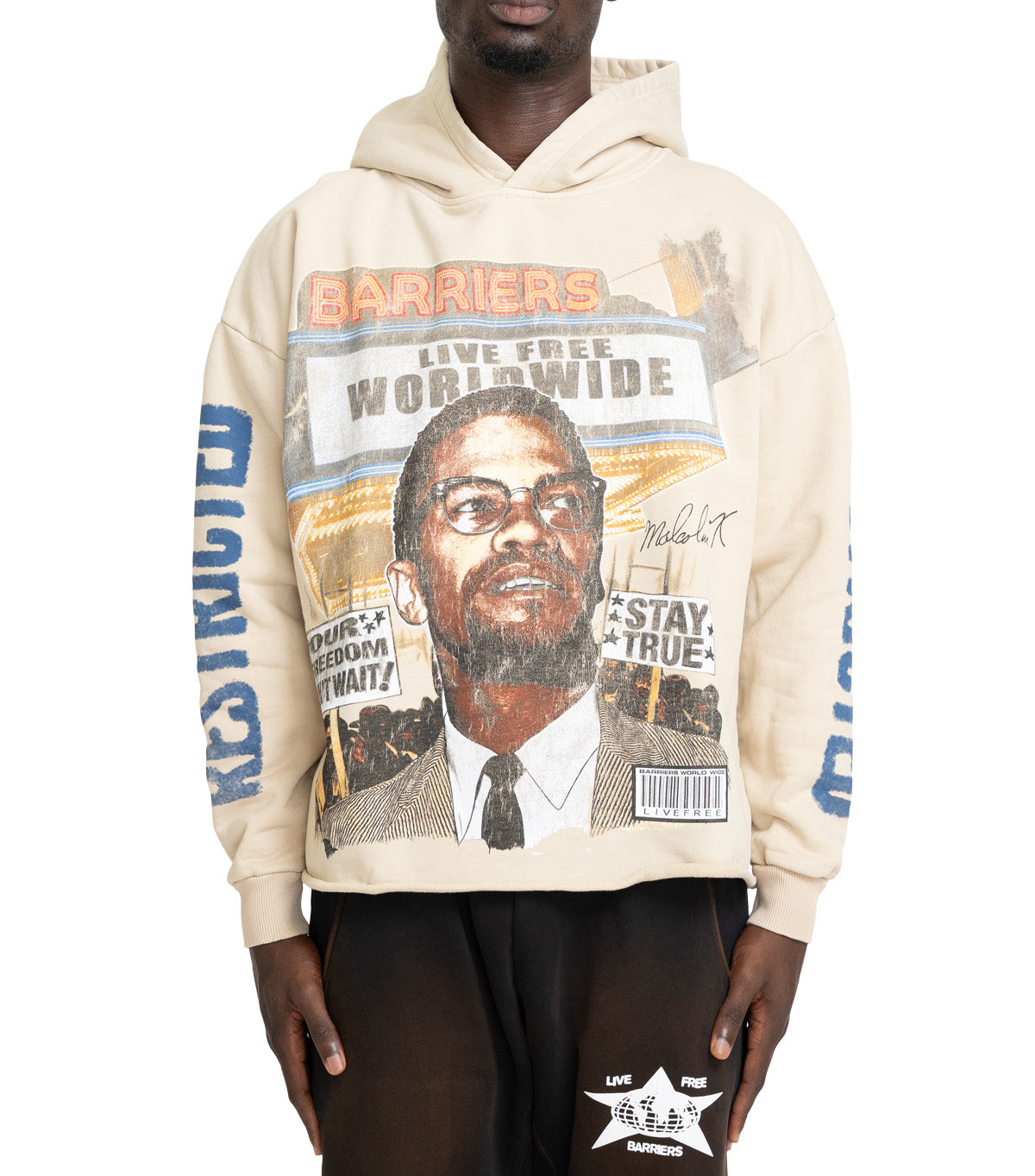 Barriers Barrera Malcolm X Cream Hoodie Cream