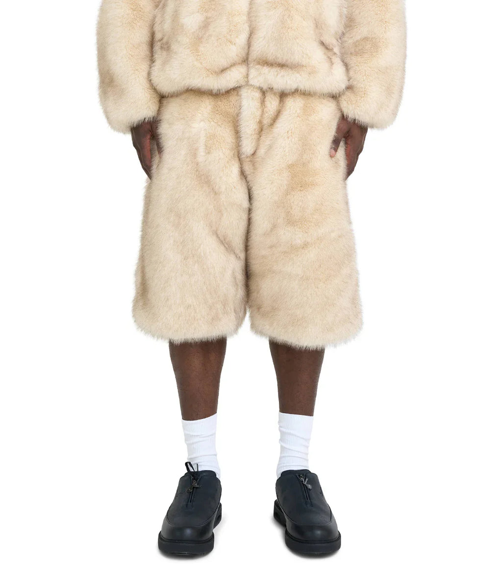 KidSuper Fur Shorts Cream