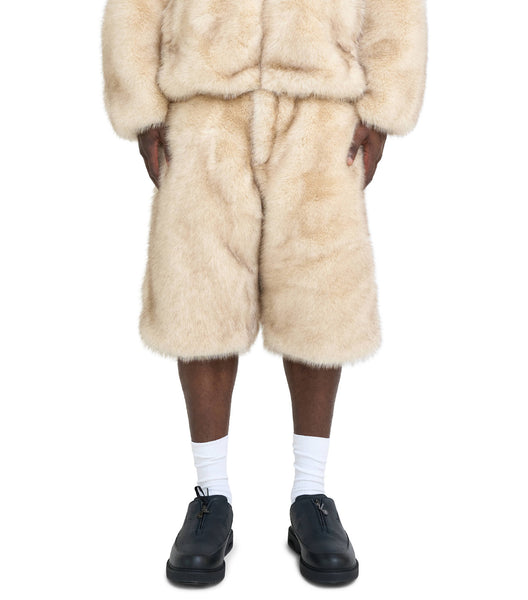 KidSuper Fur Shorts Cream