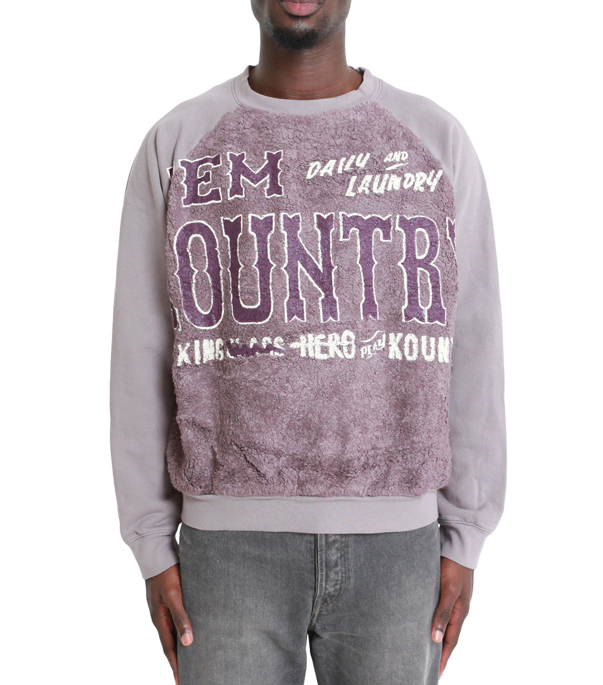 Kapital 30/-Swt Knit X Fur Grizzly Sweatshirt ('Em Kountry) Purple