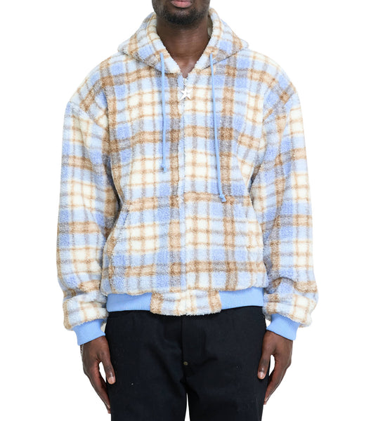 Carpet Company Plaid Fleece Jacket Baby Blue