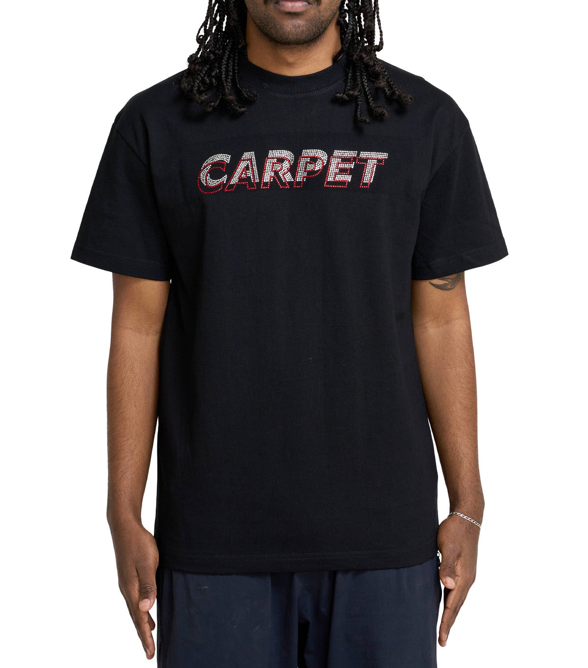 Carpet Company Misprint Rhinestone T-Shirt Black