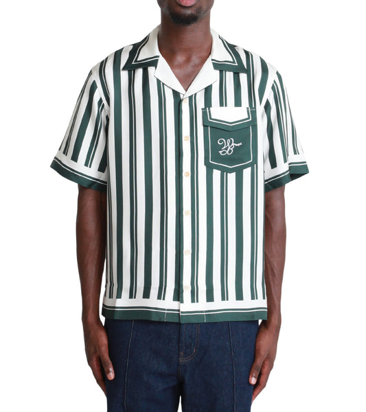 Wales Bonner June Bowling Shirt Ivory Green