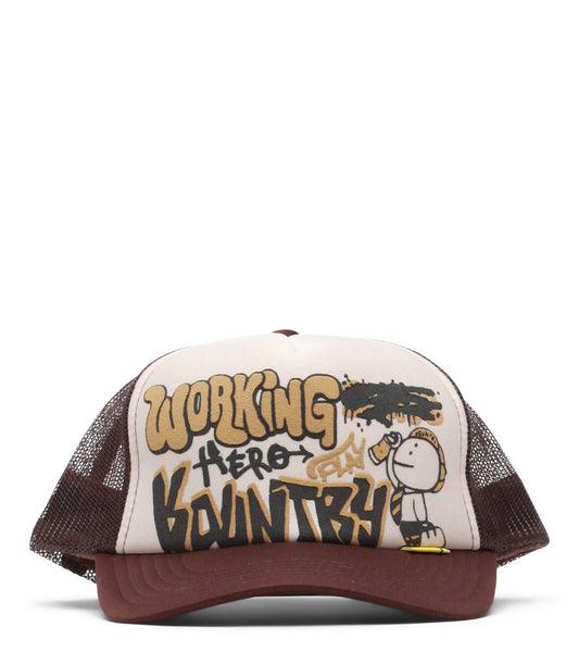 Kapital Working Hero Truck Cap Ecru Brown