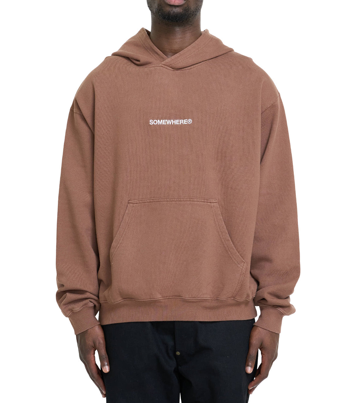 SOMEWHERE Original Logo Hoodie Brown