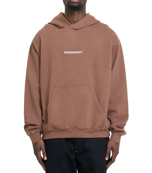 SOMEWHERE Original Logo Hoodie Brown