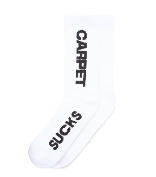 Carpet Company Carpet Sucks Sock White