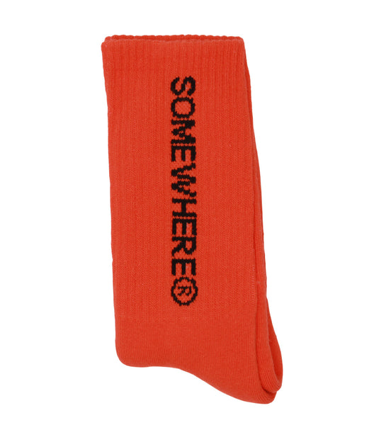 SOMEWHERE Original Crew Socks Orange