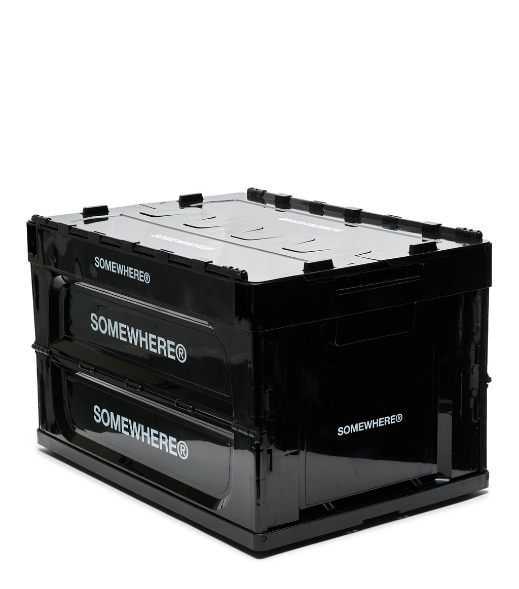 SOMEWHERE® 50L Collapsible Storage Bin Black