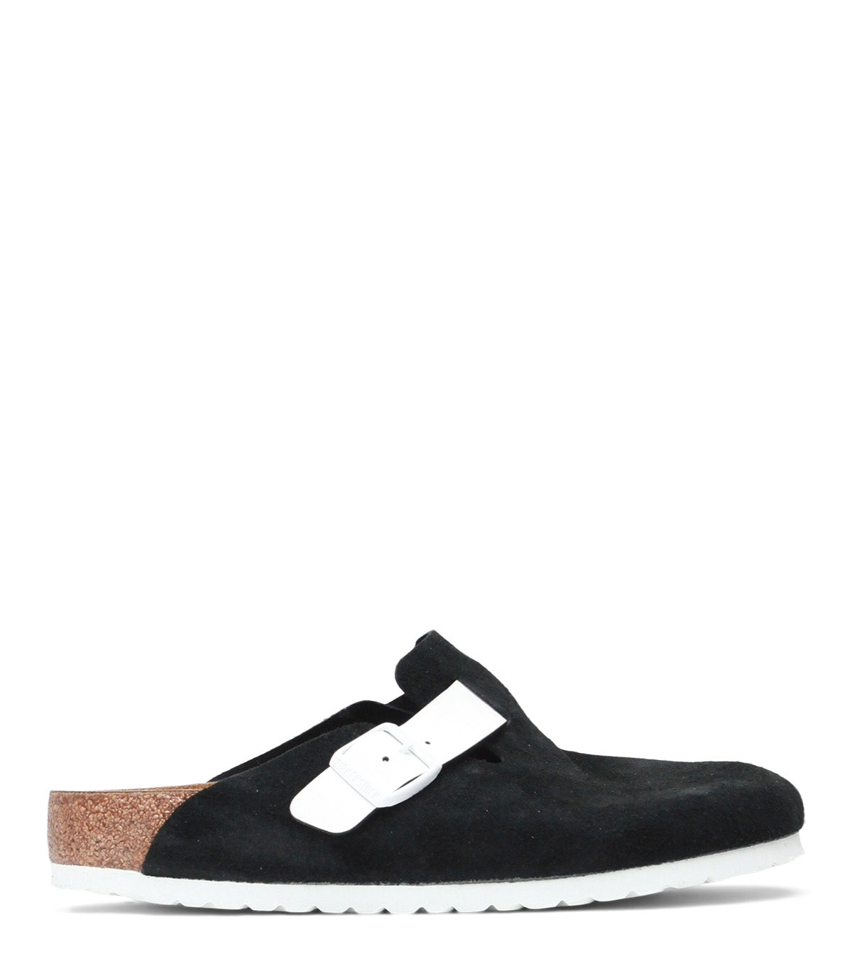 Birkenstock Boston Suede Black White