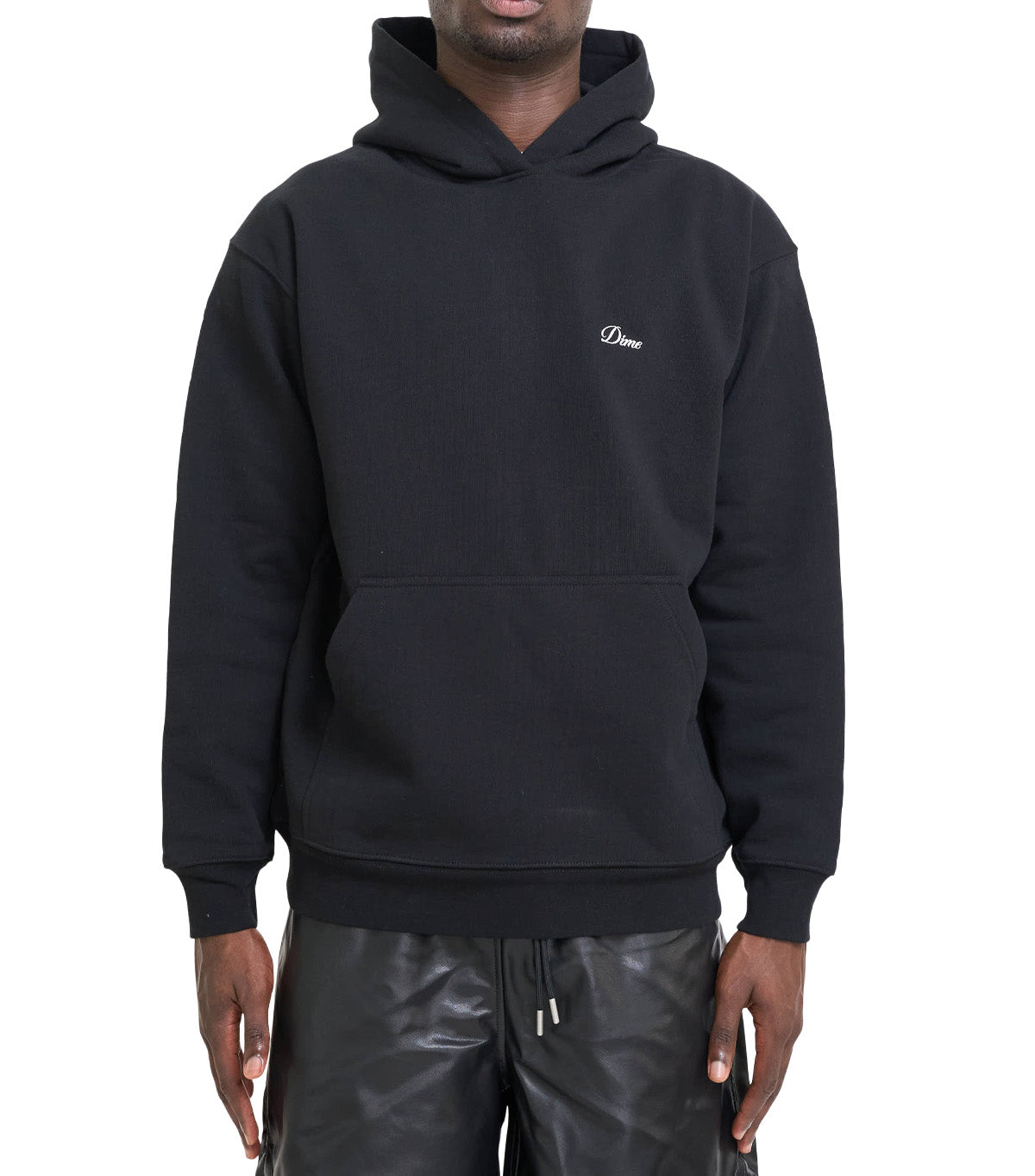 Dime Cursive Small Logo Hoodie Black