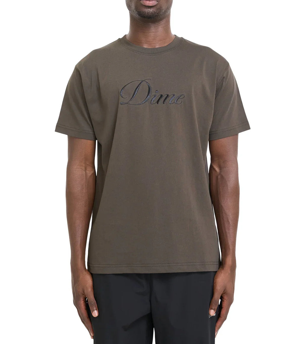 Dime Cursive T-Shirt Vintage Black