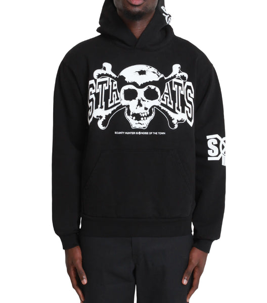 Stray Rats x Bounty Hunter College Arch Skull Hoodie Black