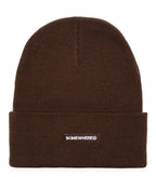 SOMEWHERE Patch Logo Winter Beanie Brown