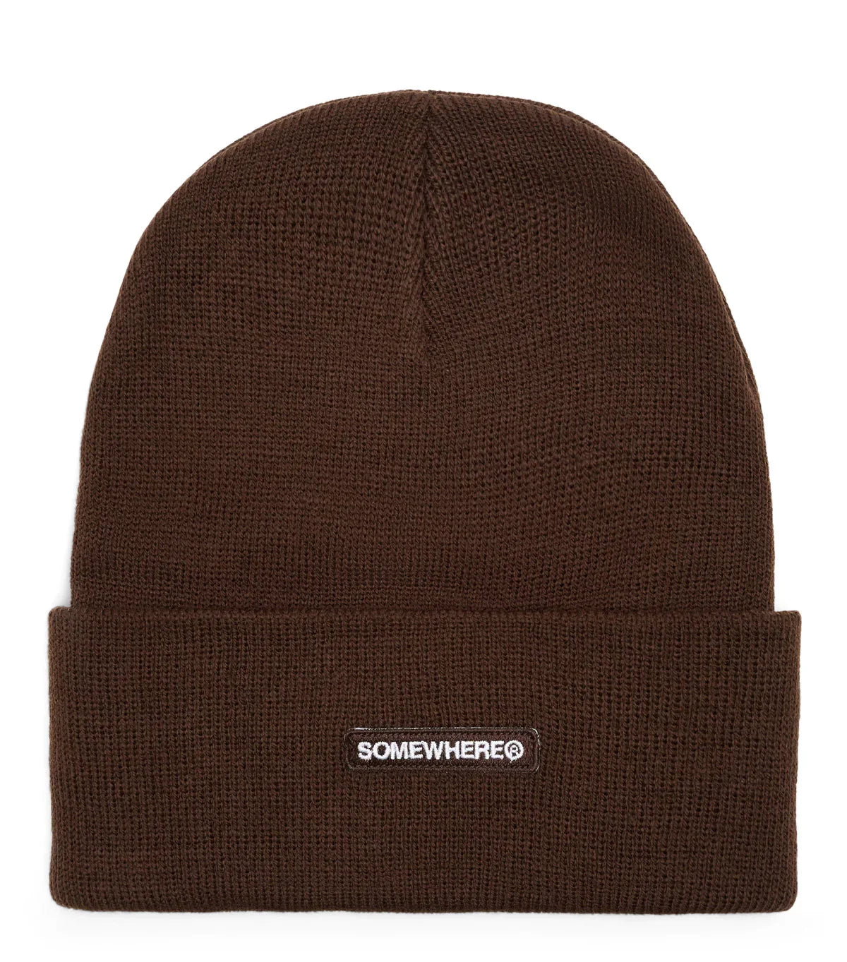 SOMEWHERE Patch Logo Winter Beanie Brown