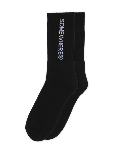 SOMEWHERE Original Crew Socks Black