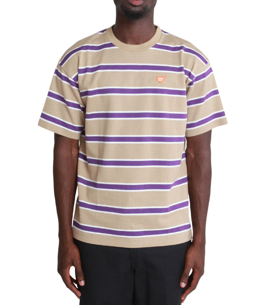 Human Made Striped Mesh T-Shirt Beige