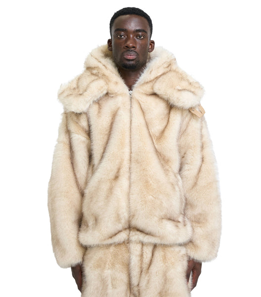 KidSuper Fur Jacket Cream