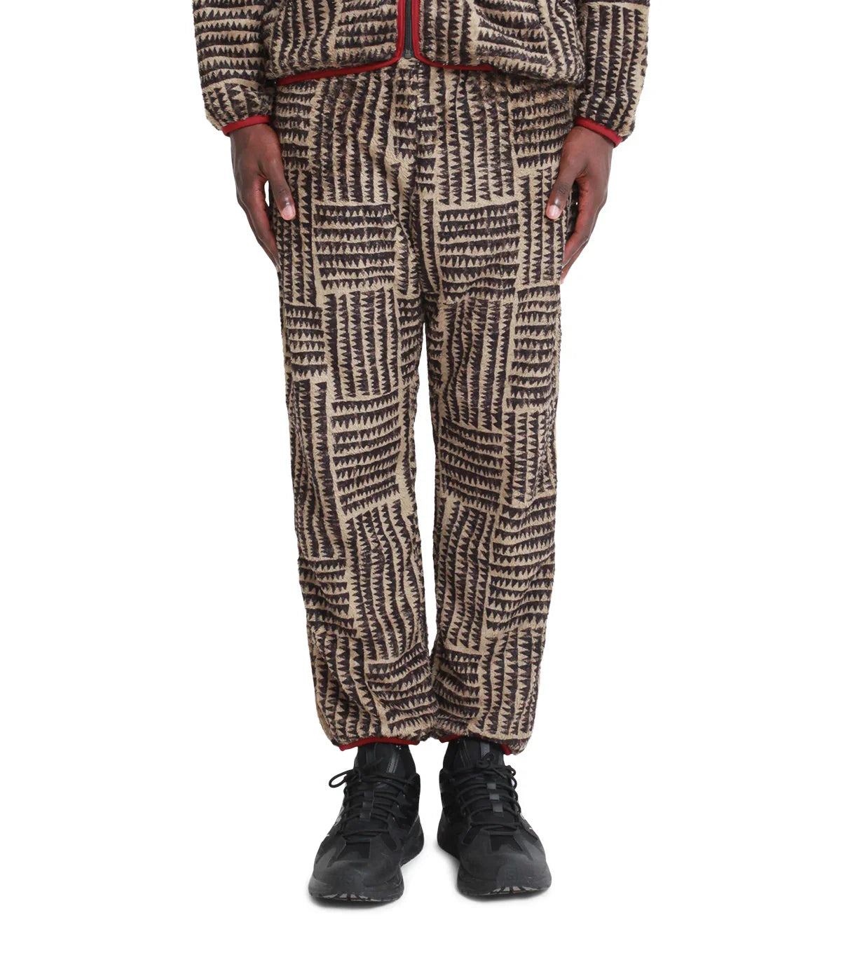 Kapital Hacksaw-Block Fleece Easy Pants Beige