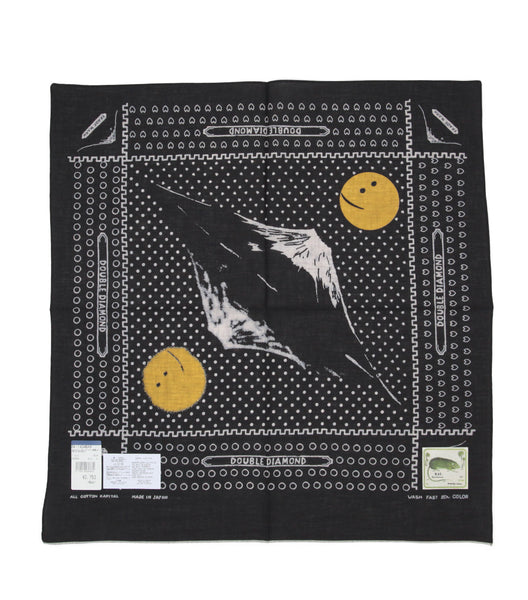 Kapital Fastcolor Selvedge Bandanna (Mirrored Fuji Profile Rainbowy) Black