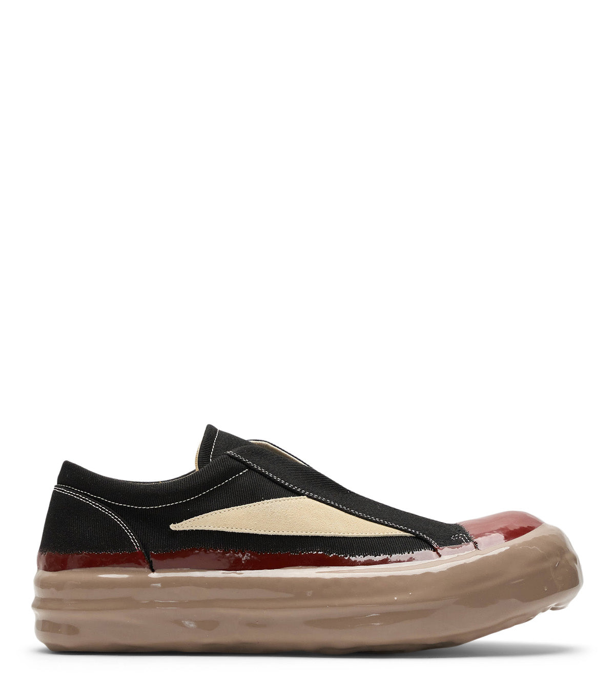 Rick Owens DRKSHDW Laceless Vintage Sneaks Black Red