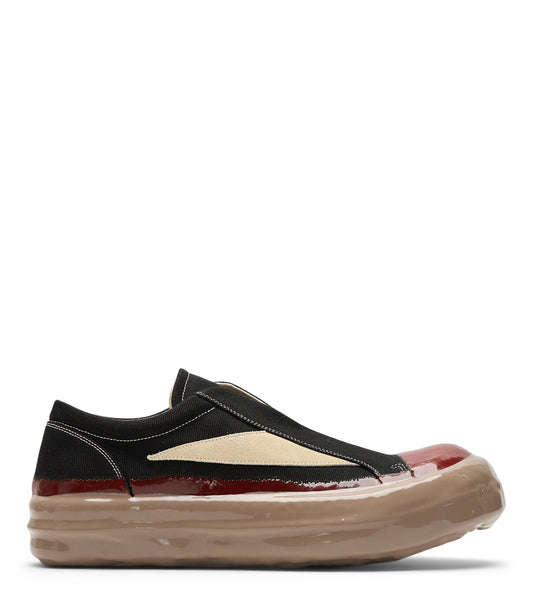 Rick Owens DRKSHDW Laceless Vintage Sneaks Black Red