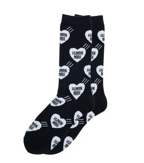 Human Made Heart Socks Black - SOMEWHERE