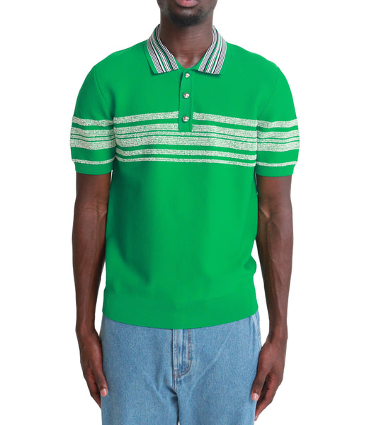 Wales Bonner Dawn Knit Polo Green