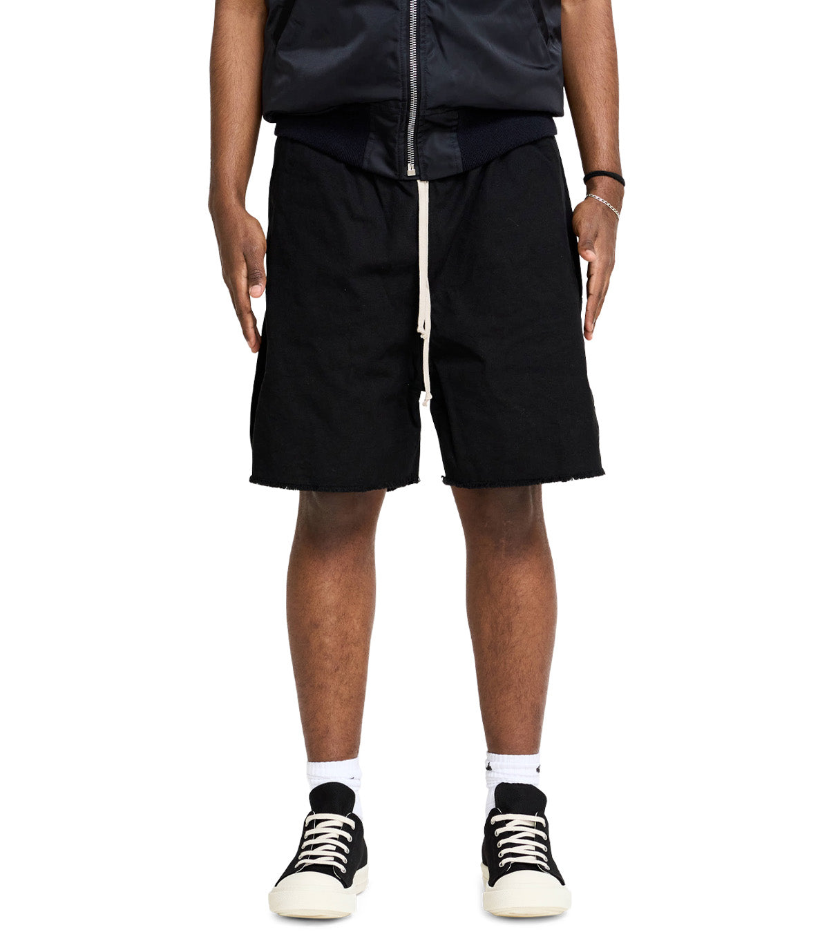 Rick Owens DRKSHDW Shorts Long Boxers Butt Zip Black Black