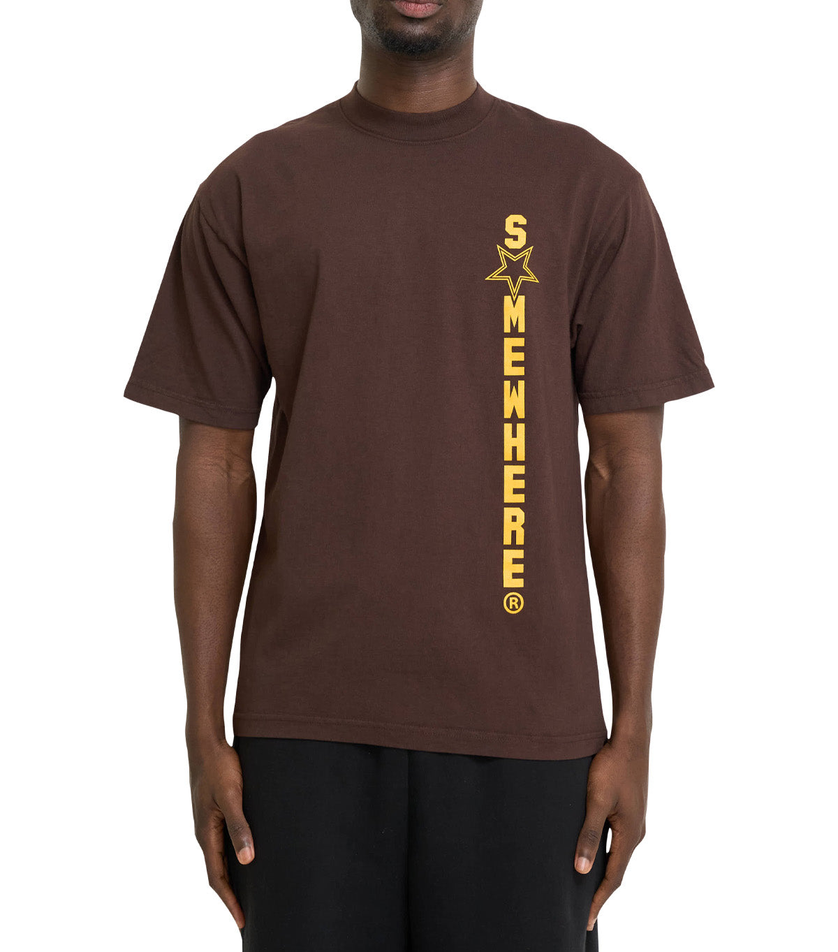 SOMEWHERE Logo Star T-Shirt Brown