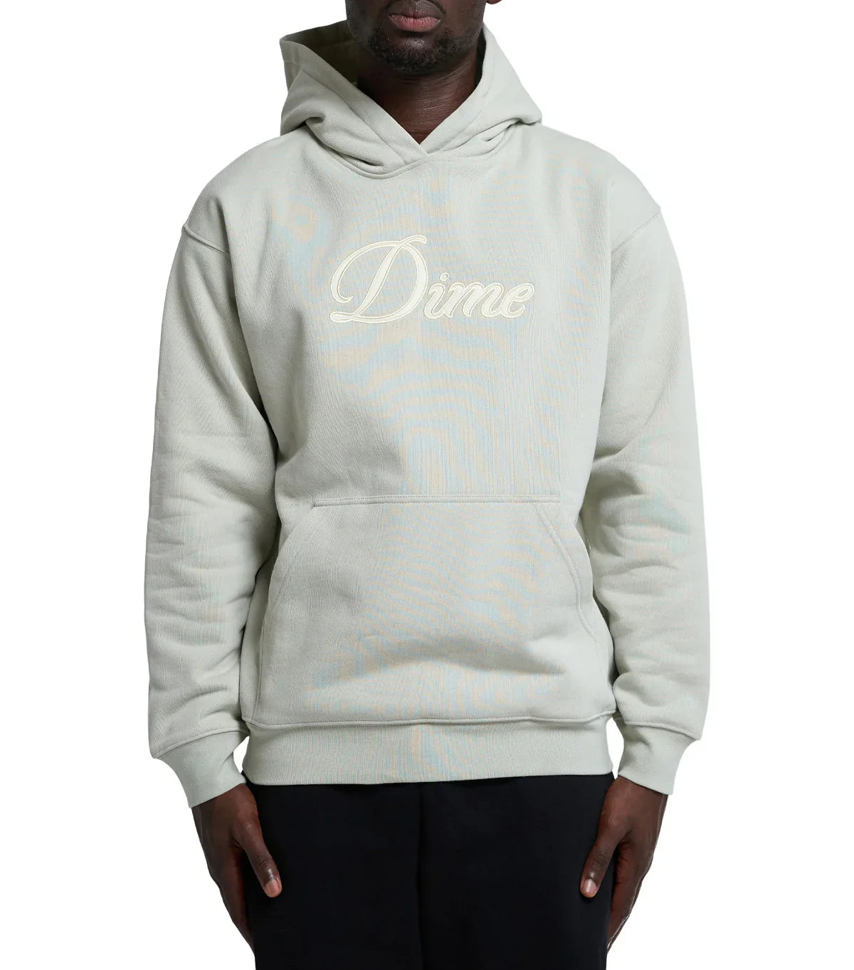 Dime Cursive Hoodie Charcoal Moss