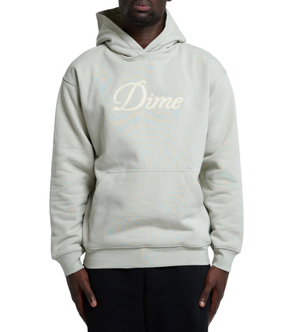 Dime Cursive Hoodie Charcoal Moss | SOMEWHERE®