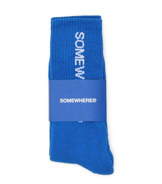 SOMEWHERE Original Crew Socks Blue