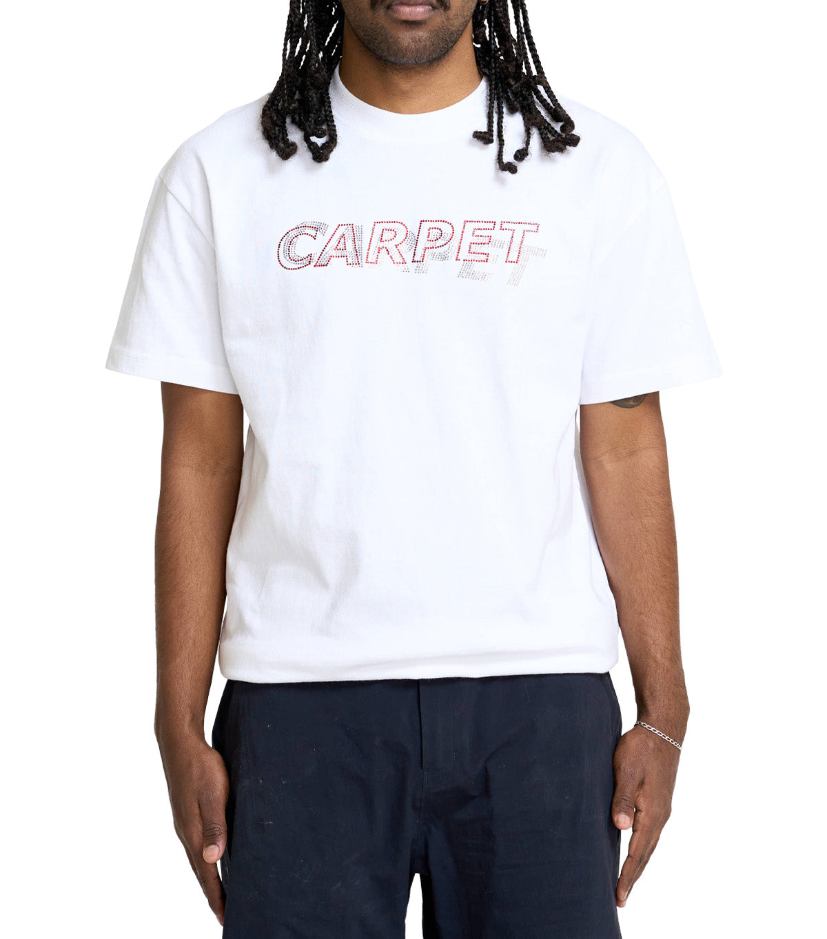 Carpet Company Misprint Rhinestone T-Shirt White