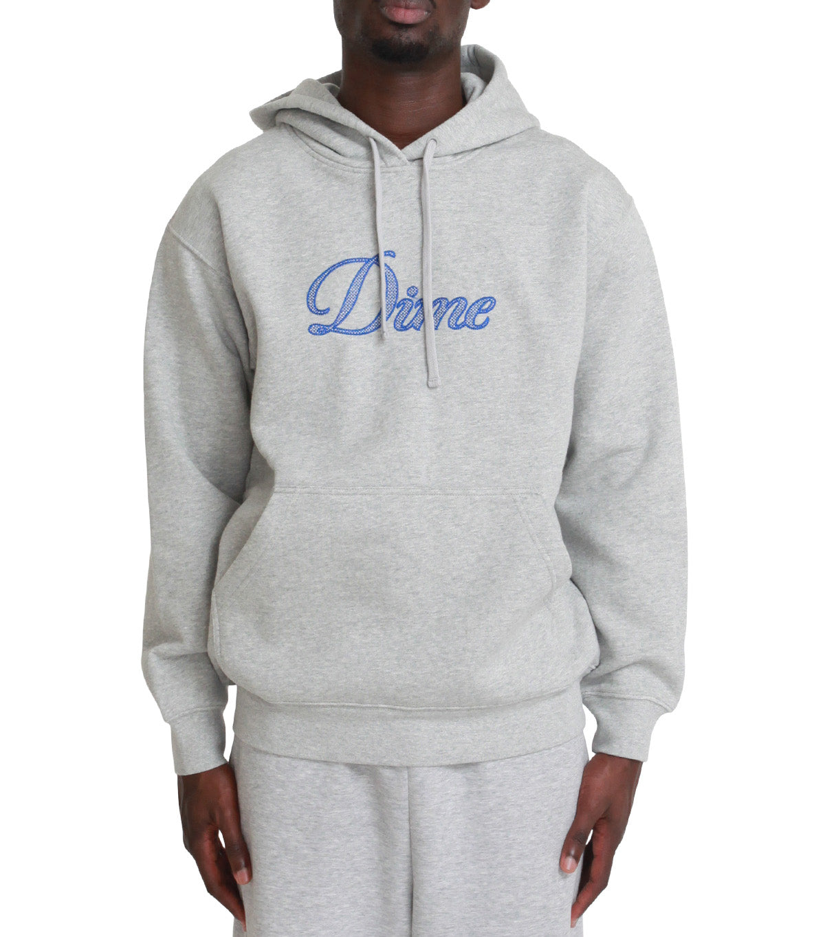 Dime Cursive Logo Hoodie Heather Grey