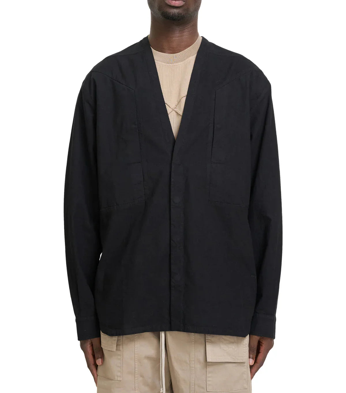 Rick Owens DRKSHDW Larry Jumbo Fogpocket Shirt Black