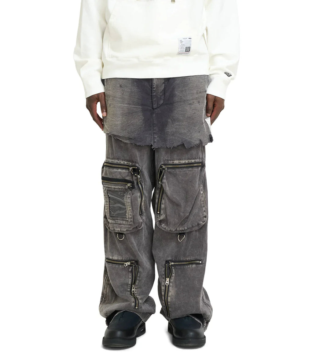 Mihara Yasuhiro Waist Layered Flight Pants Black