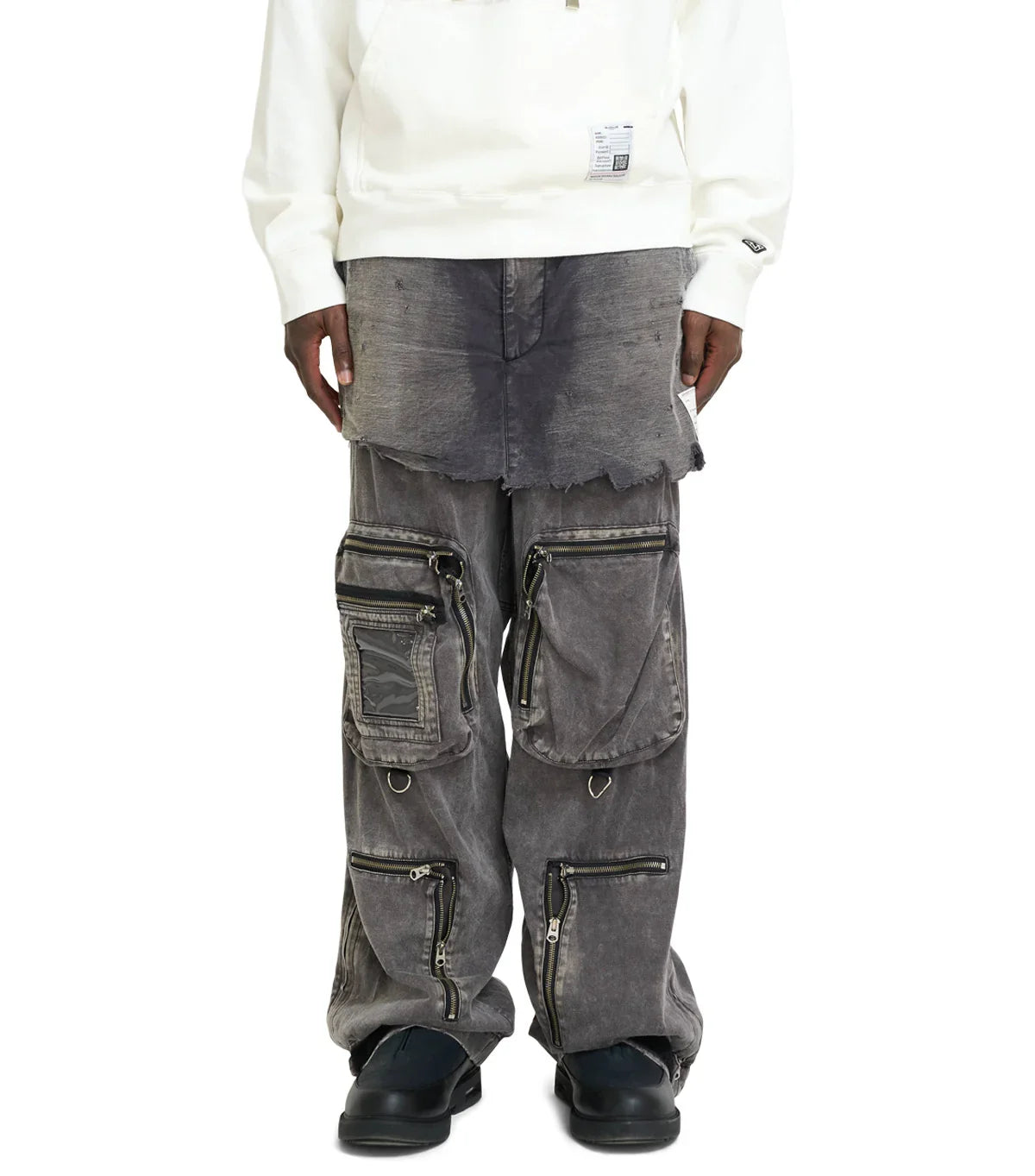 Mihara Yasuhiro Waist Layered Flight Pants Black
