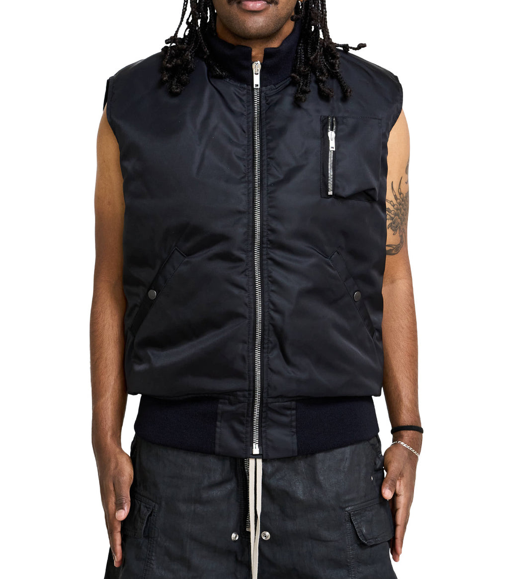 Rick Owens DRKSHDW Bomber Imbottito Senza Maniche Sl Tankers Bomber Black