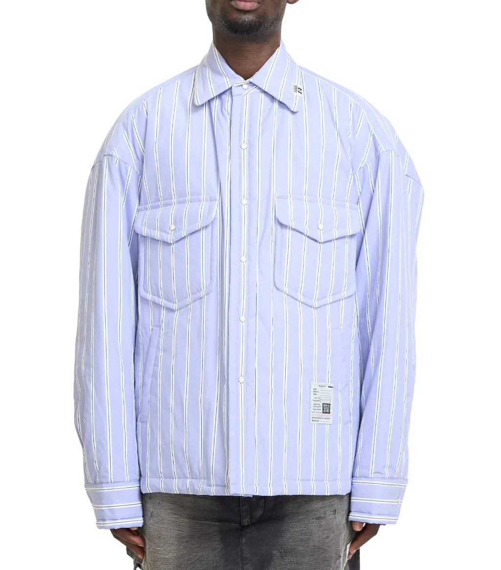 Mihara Yasuhiro Stripe Puffer Shirts Blue