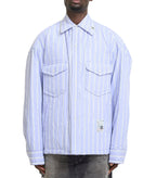 Mihara Yasuhiro Stripe Puffer Shirts Blue