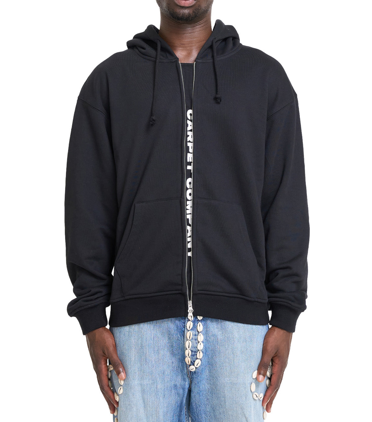 Carpet Company Fake Zip Hoodie Black