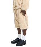 KidSuper Fur Shorts Cream