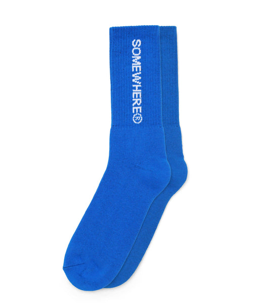 SOMEWHERE Original Crew Socks Blue