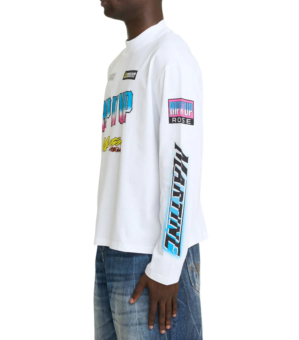 Martine Rose Funnel Neck Long Sleeve White