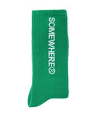SOMEWHERE Original Crew Socks Green