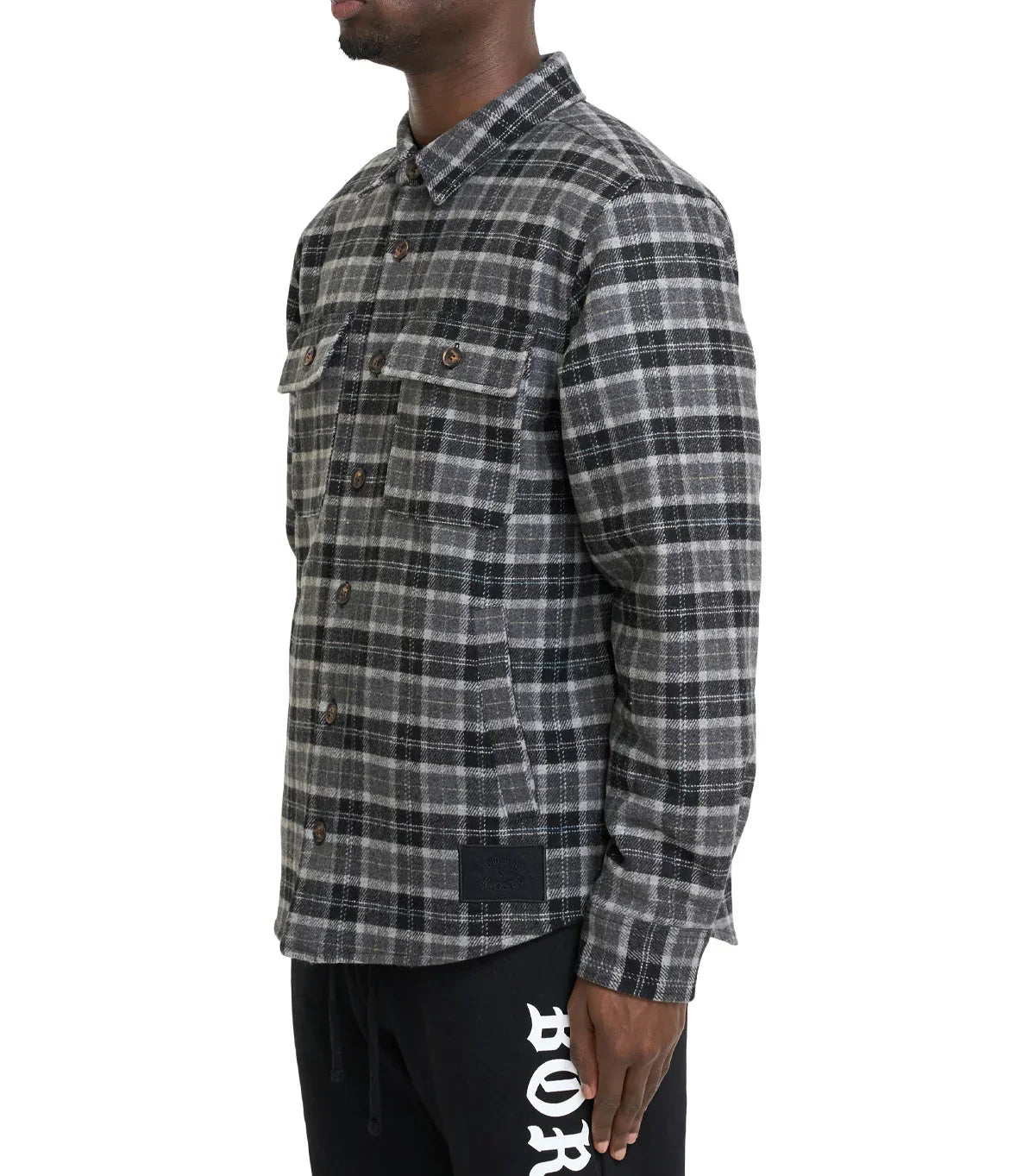 Born x Raised Flannel Shirt Jacket Black