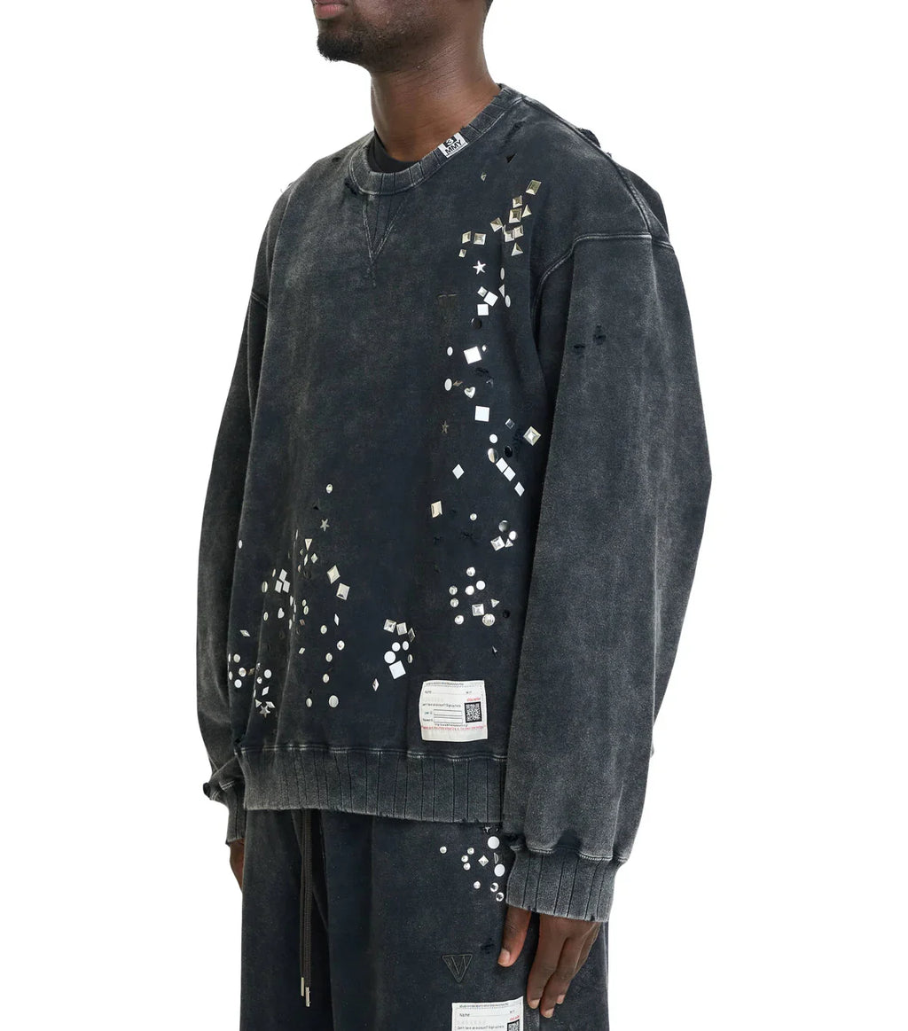 Mihara Yasuhiro Embellished Bleached Pullover Black