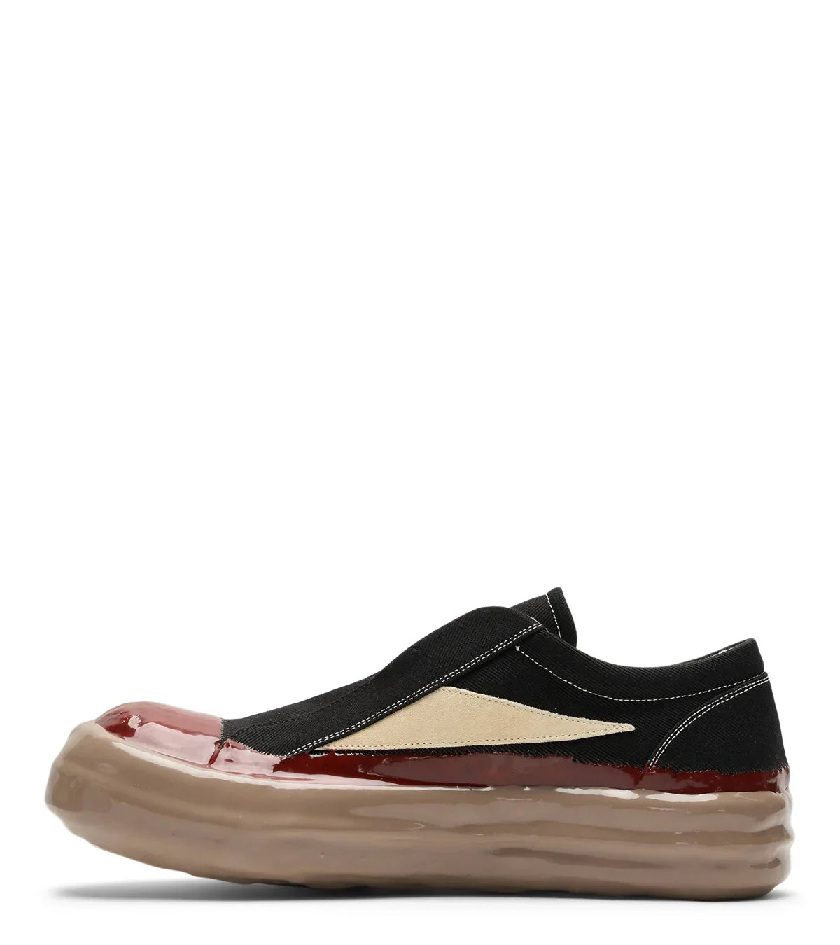 Rick Owens DRKSHDW Laceless Vintage Sneaks Black Red