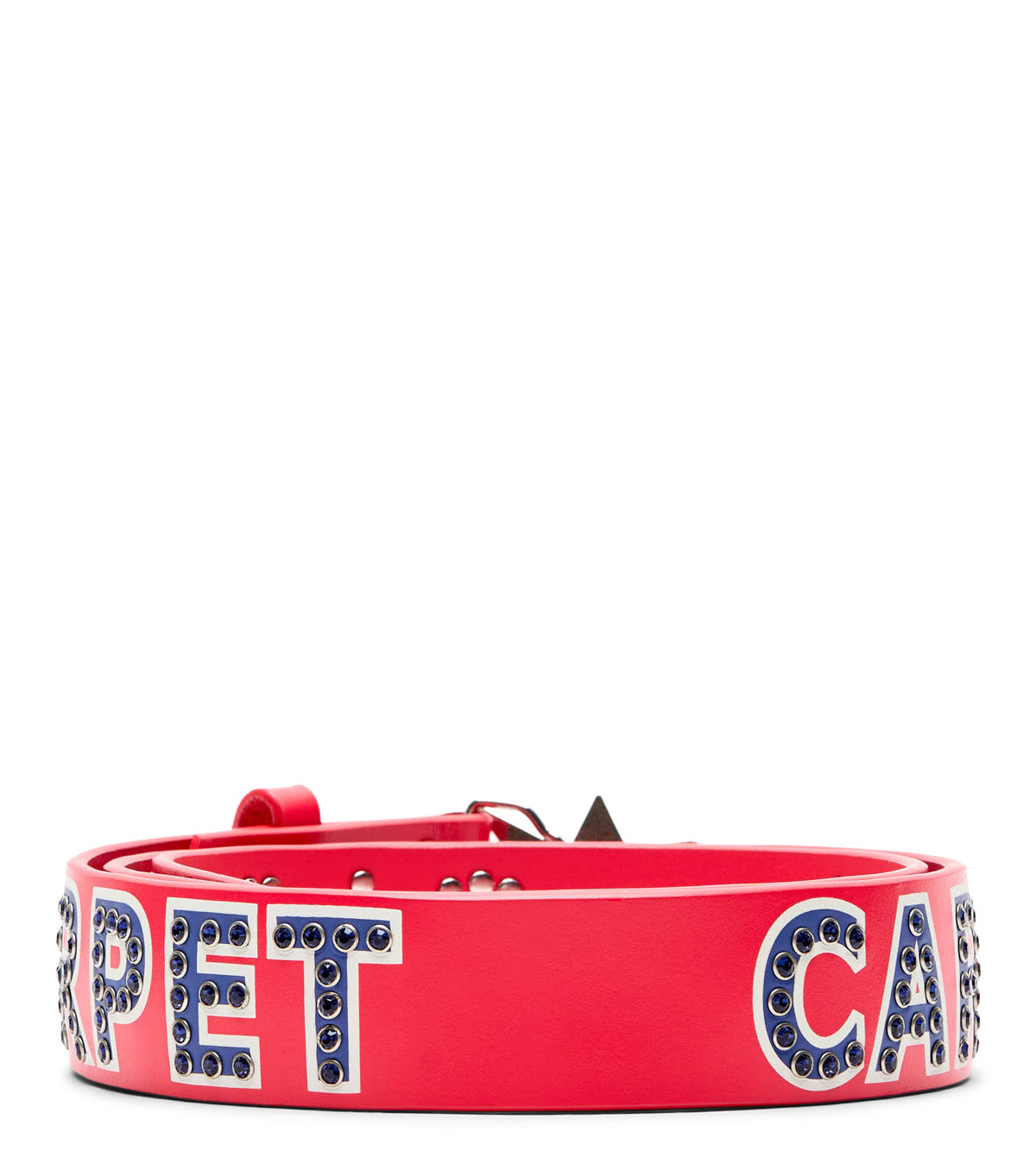 Carpet Company Varsity Rhinestone Leather Belt Red